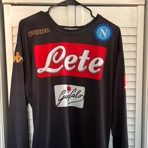 Kappa Black Long Sleeve Tee with Red and Gold Accents